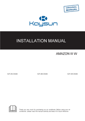 Kaysun AMAZON III W Installation Manual