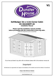 Dunster House E9-3042DBPP-45 Installation Manual