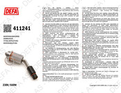 DEFA 411241 Fitting Instructions Manual