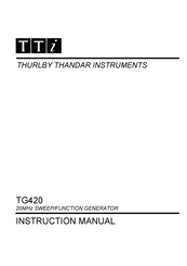 TTI TG420 Instruction Manual