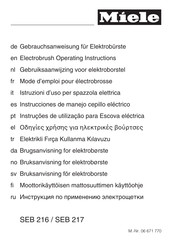 Miele SEB 216-3 Operating Instructions Manual