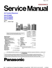 Panasonic SA-DT300E Service Manual