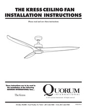 Quorum KRESS Installation Instructions Manual