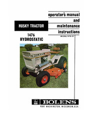 Bolens Husky 1476 Operator's Manual