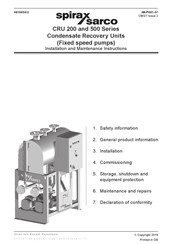 Spirax Sarco CRU200-4D-CM102-CS Installation And Maintenance Instructions Manual