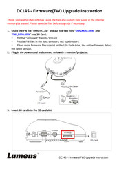Lumens DC145 Upgrade Instruction