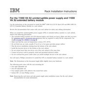 IBM 1000VA 3U Rack Installation Instructions