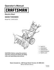 Craftsman C459-52233 Operator's Manual