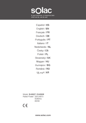 SOLAC BA5627 Instructions For Use Manual