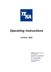 Teka Airfilter MINI Operating Instructions Manual