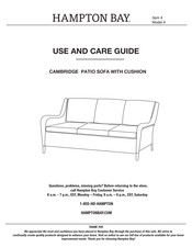 Hampton Bay CAMBRIDGE PATIO SOFA WITH CUSHION Use And Care Manual