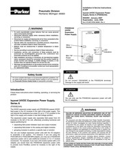 Parker PSSSE24A Installation & Service Instructions Manual