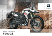 Bmw Motorrad F 800 GS 2013 Rider's Manual