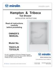 Mirolin Hampton & Tribeca TSH51L/R Installation Instructions Manual