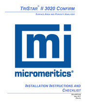 Micromeritics TriStar II 3020 Installation Instructions And Checklist