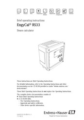 Endress+Hauser EngyCal RS33 Brief Operating Instructions