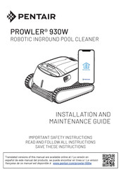 Pentair PROWLER 930W Installation And Maintenance Manual