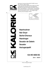 Kalorik KA HD 4000 DC Operating Instructions Manual