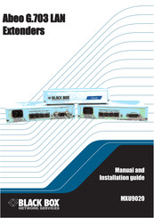 Black Box Abeo G.703 LAN Manual And Installation Manual