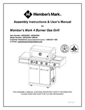 Member's Mark GR2334401-MM-00 Assembly Instructions & User Manual
