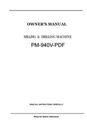 Precision matthews PM-940V-PDF Owner's Manual