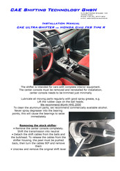 CAE ULTRA-SHIFTER Installation Manual