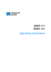 Dürkopp Adler 806N-121 Operating Instructions Manual