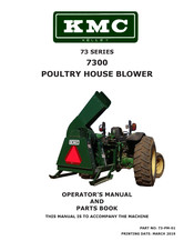 KMC Controls 73 Series Operator's Manual And Parts Book
