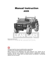Lean Cars A026 Manual Instruction