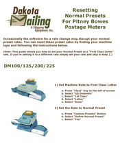 Pitney Bowes DM400 Resetting Normal Presets