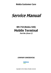 Nokia AUTO NAVIGATION 500 Service Manual