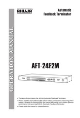 Ahuja AFT-24F2M Operation Manual
