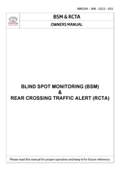 Toyota RCTA Owner's Manual