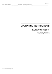 Olympia ECR 362T-F Operating Instructions Manual