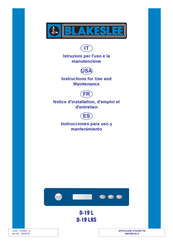 Blakeslee D-19 L Instructions For Use And Maintenance Manual