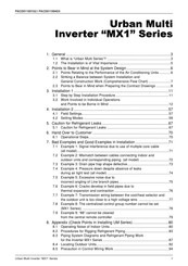 Panasonic Urban Multi MX1 Series Manual