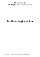 Nokia NPL-4 Series Troubleshooting Instructions