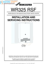 Worcester WR 325 RSF Installation And Servicing Instructions
