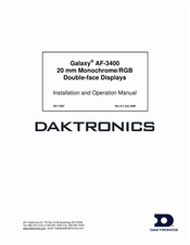 Daktronics Galaxy AF-3400 Series Installation And Operation Manual