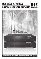 RCS AUDIO-SYSTEMS DBA-2500A Operating Instructions Manual