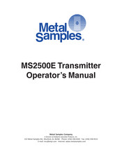 Metal Samples MS2500E Operator's Manual