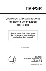 Gemtech PSR Operation And Maintenance