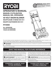 Ryobi RY40800 Operator's Manual