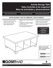 Emerson ClosetMaid Activity Storage Table Installation Instructions Manual