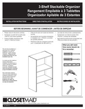 Closetmaid 3-Shelf Stackable Organizer Installation Instructions Manual