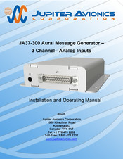 Jupiter Avionics JA37-300 Installation And Operating Manual