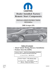 Mopar 82211442 Series Installation Instructions Manual