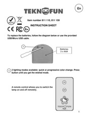 Teknofun 811 159 Instruction Sheet