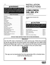 Lennox LGM036 Installation Instructions Manual