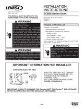 Lennox ECB38 Series Installation Instructions Manual